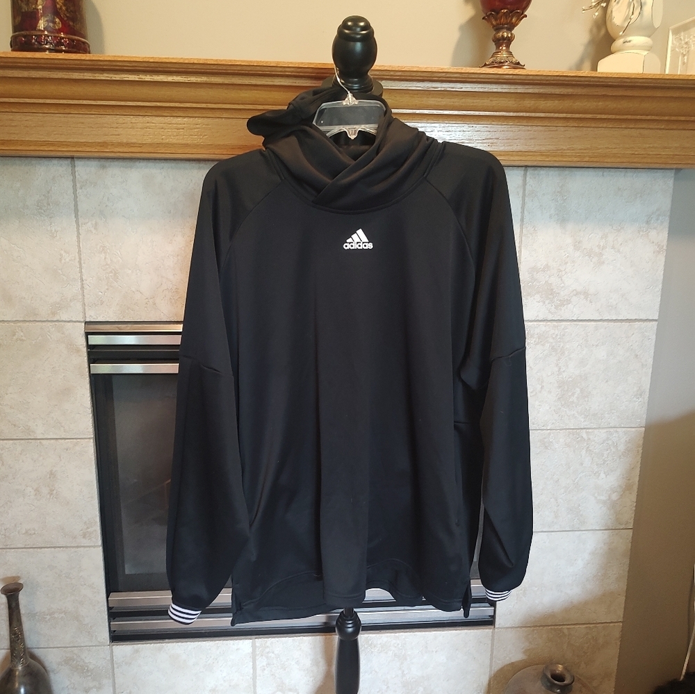 Adidas Black XL Cross Cross Neck Pullover Hoodie! - Picture 10 of 10
